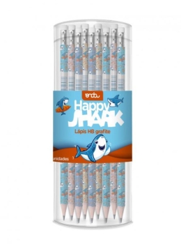 LÁPIS HB GRAFITE HAPPPY SHARK C/ BORRACHA 72X1
